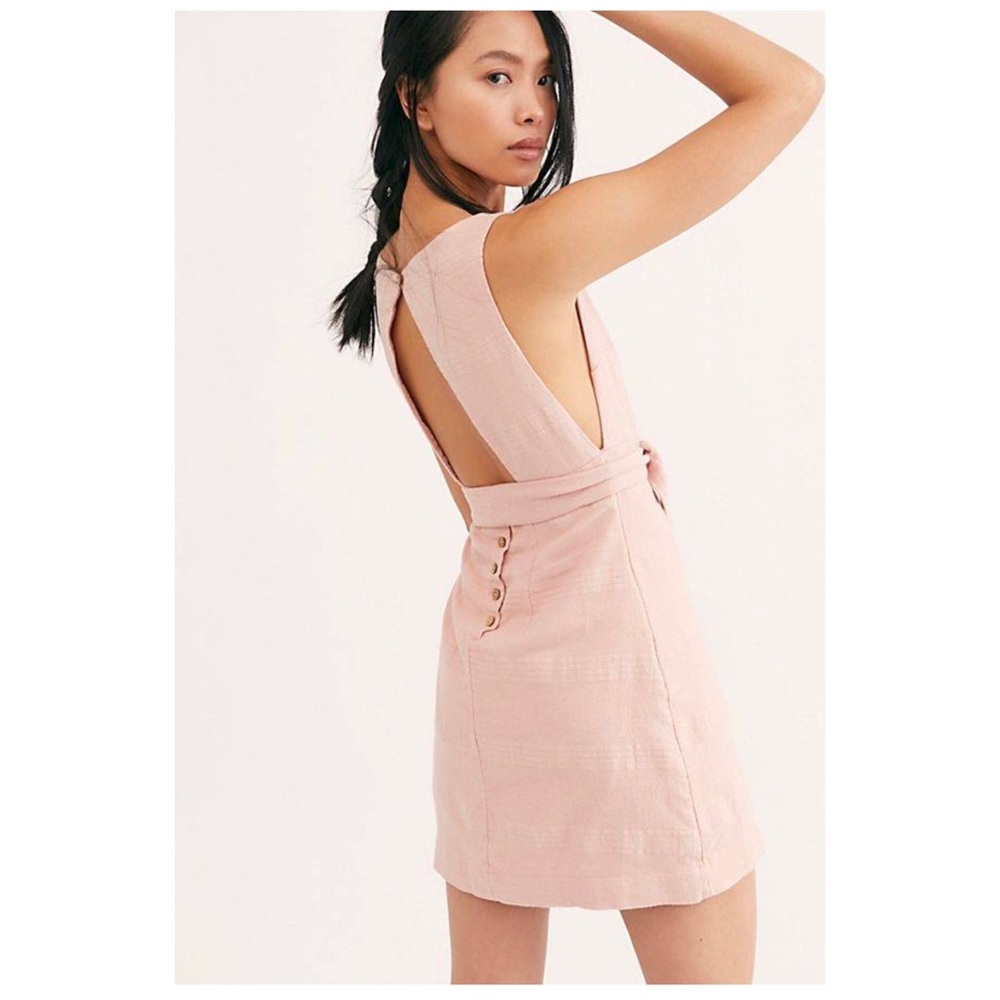 Free People - Zahara Mini Dress - Blush Linen - XL